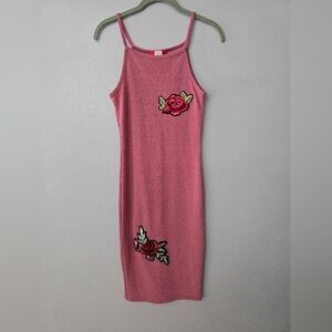 VTG Y2K Rainbow Floral Dress Small Pink Spaghetti Strap